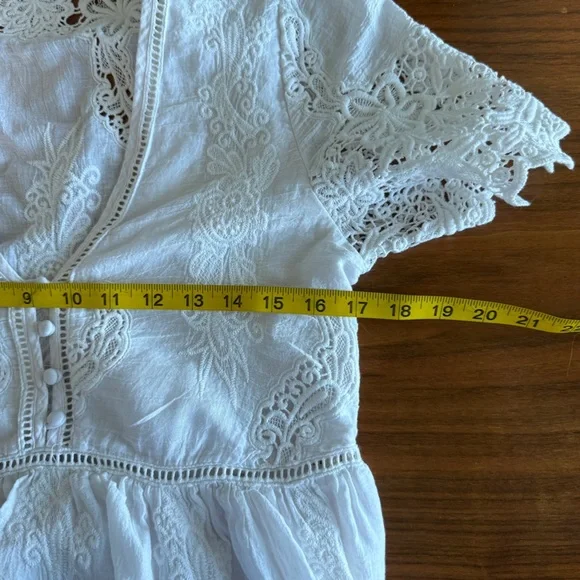 Spell White Embroidered Lace Mini Dress Medium - Picture 12 of 16